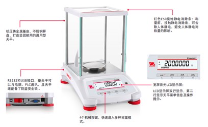 奥豪斯电子天平PWN523ZH/E 外部校准/出口型