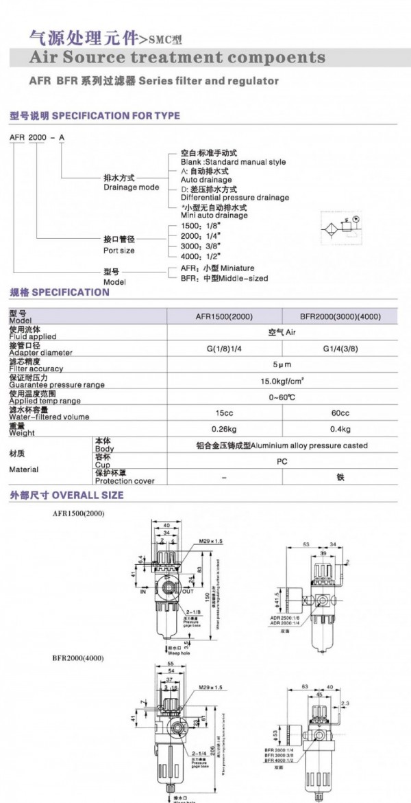 DONT过滤调压器 AFRBFR系列 