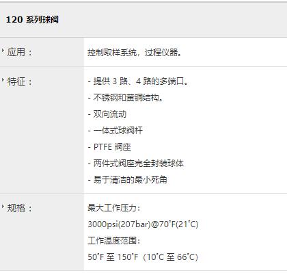 SUPERLOK 球阀120系列